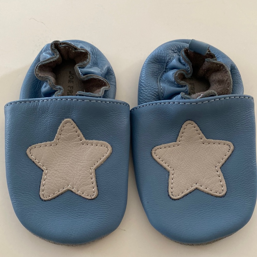 Joe Fresh Light Blue Baby Walker Shoes with White Star Applique